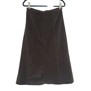 Eddie Bauer Brown Corduroy A Line Maxi Skirt Womens Size 8 Y2K Grunge Preppy